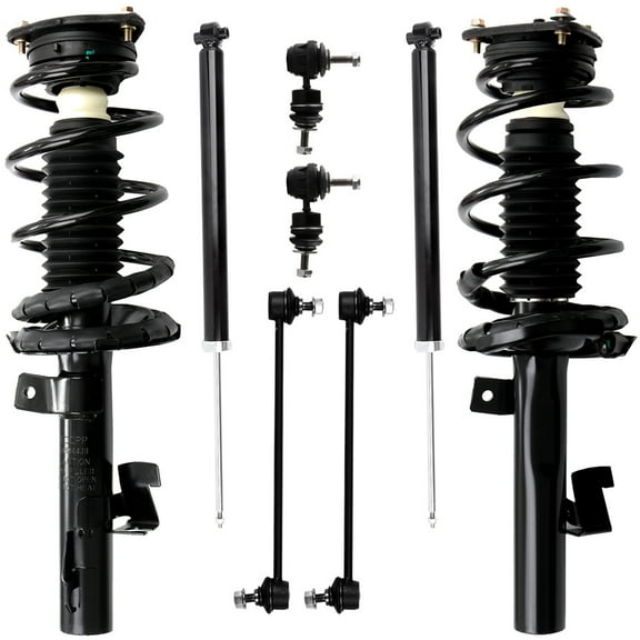 CCIYU Complete Suspension Kit Fits 2004 2005 2006 2007 2008 2009 for Mazda 3 Includes Front Strut Spring Assembly Rear shock absorber Stabilizer Bar Link