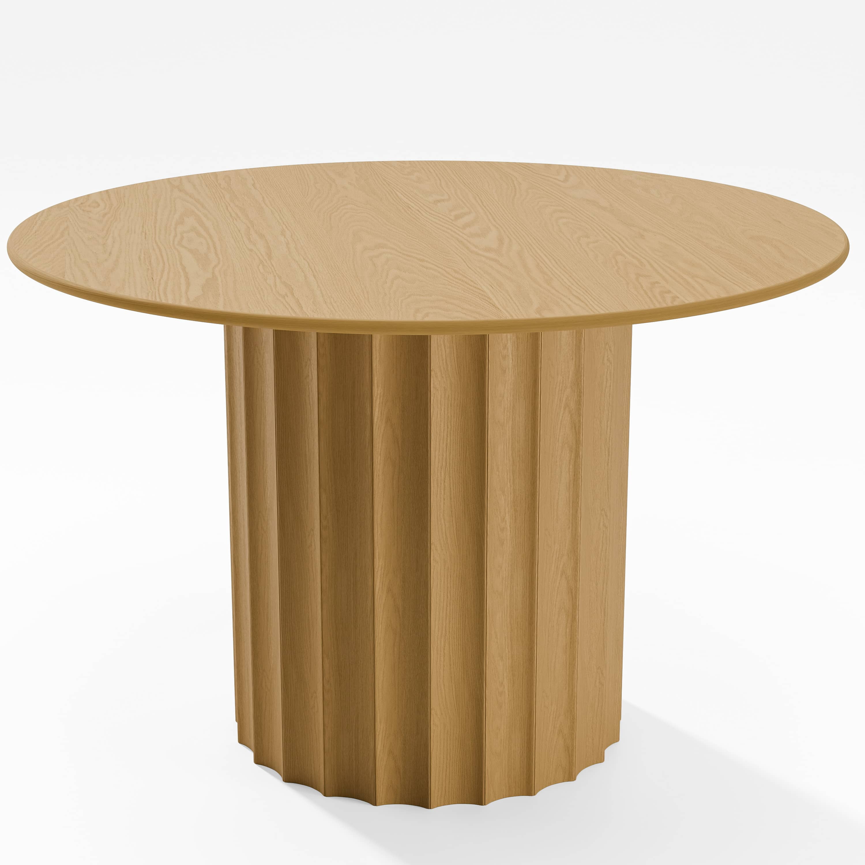 MAYEERTY 46" Wooden Round Table for 4，Mid-Century Kitchen Table for Dining Room Kitchen,Natural Wood