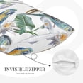 thumbnail image 2 of Plush Throw Pillow Covers, Artistic Cute Parrot Flower Pillow Cases with Invisible Zipper, Breathable Microfiber Pillow Cases Standard Size for Sleeping Bedroom Sofa Living Room 20x30, 2 of 5