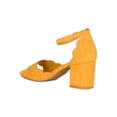 thumbnail image 3 of Women Faux Suede Scallop Edge Open Toe Low Chunky Heel Sandal 18883, 3 of 6