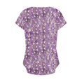 thumbnail image 3 of HAPIMO Women's Loose Pullover Tunic Clearance Elegant Casual Workout Tops for Teen Girls Trendy Summer Tees Floral Boho Graphic Short Sleeve V Neck Ruched Button Shirts Pink M, 3 of 4