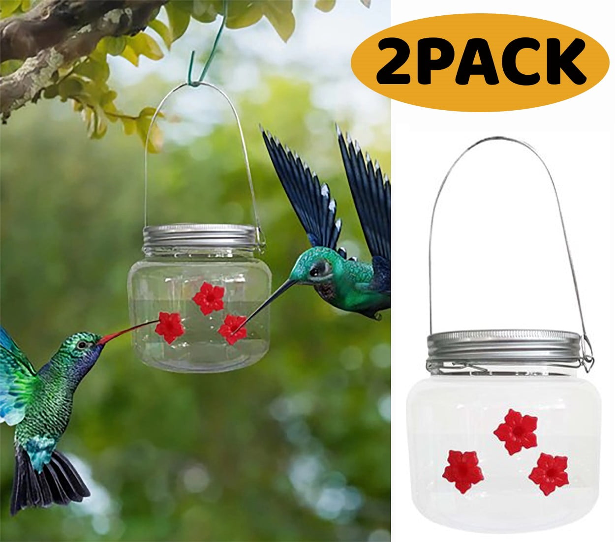 Hummingbird Feeder Outdoor Bird Feeder Mason Jar With 3 Ports mason jar