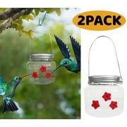 Hummingbird Feeder Outdoor Bird Feeder Mason Jar With 3 Ports mason jar Clear Bird Feeder Gifts for Bird Lovers 2PCS
