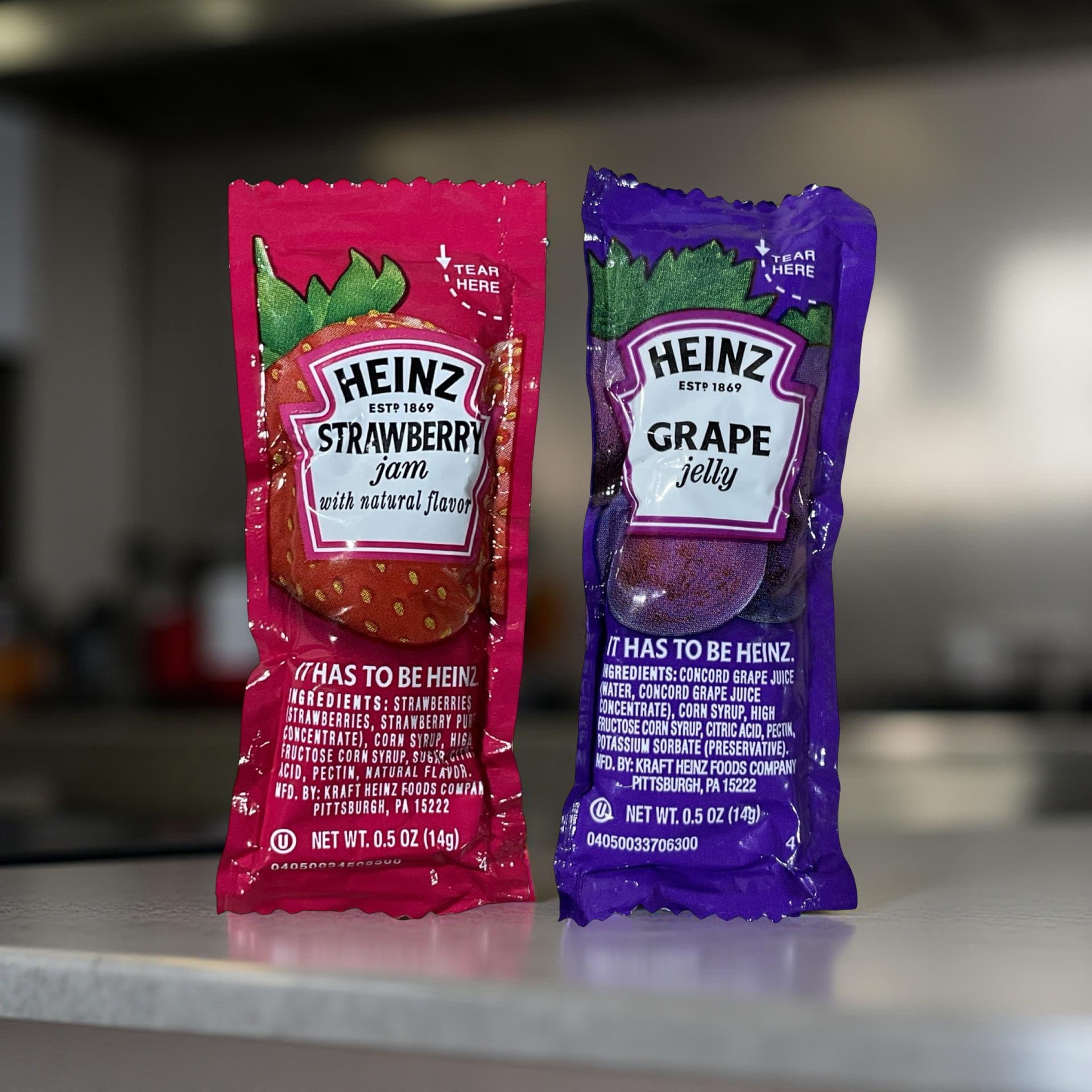 Grape Jelly & Strawberry Jam Single Serve Packets Combo | 50 Pack