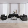 thumbnail image 1 of vidaXL 3 Piece Sofa Set with Cushions Black Velvet, 1 of 4