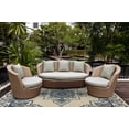 thumbnail image 3 of 2'x3' Ivory Blue Hand Hooked Floral Medallion Indoor Outdoor Accent Rug, 3 of 5