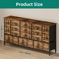thumbnail image 5 of Tomnk woo 63.3" TV Stand with 16 Drawers, Power Outlets, Fabric Dresser for Bedroom, Living Room, Rustic Brown, 5 of 6