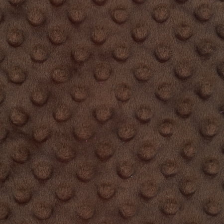 SHASON TEXTILE (2 Yards cut) SOFT CUDDLY MINKY DOT FLEECE, BROWN.