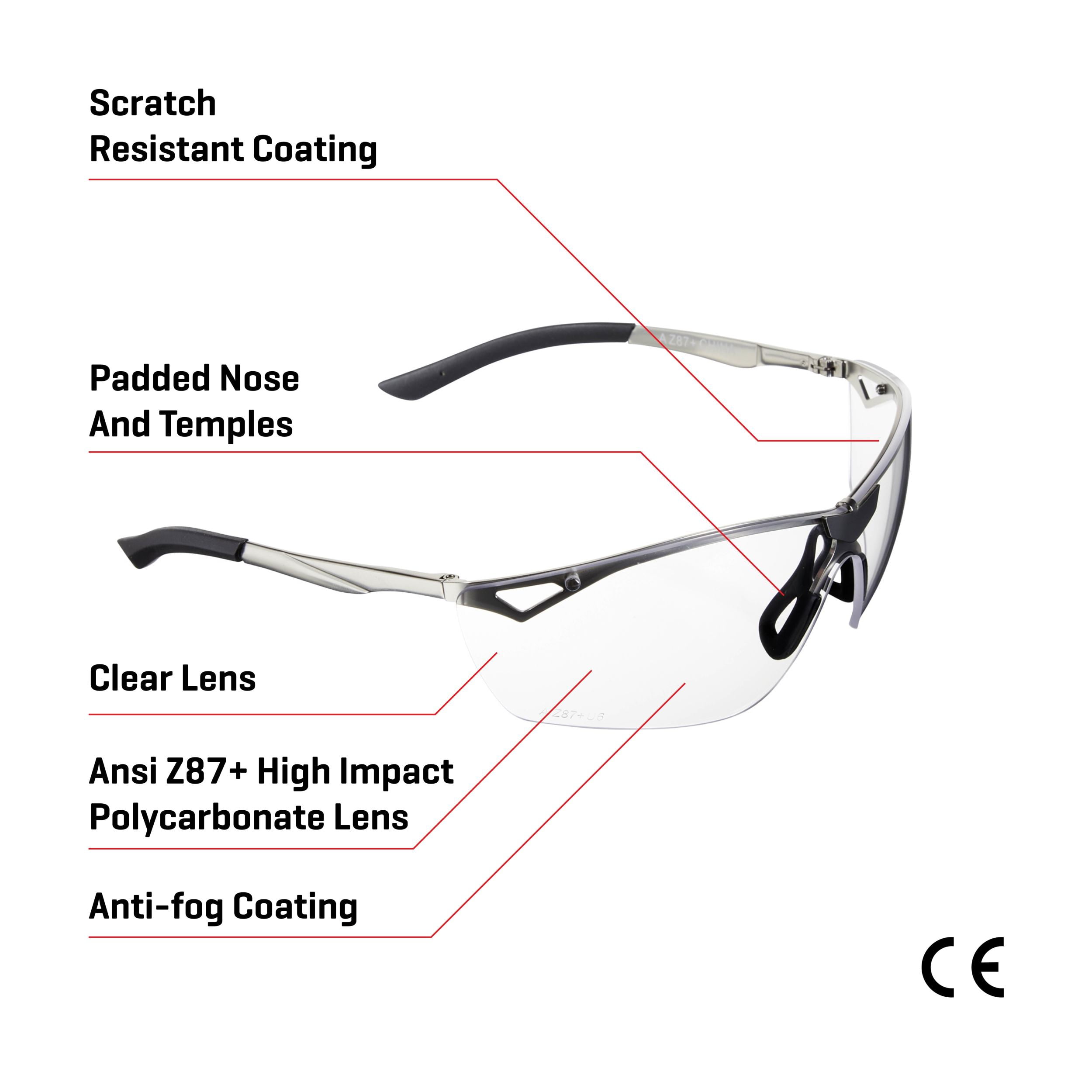 Allen Company Trigger Metal Frame Shooting Safety Glasses, Clear Lenses, Ansi Z87.1+ & Ce Rated