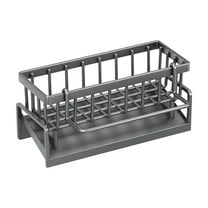 Sponge Holder for Kitchen Sink,Self-Drainage Kitchen Sink Caddy,Rustproof Steel Dish Sponge Organizer with Dishcloth Rack,Soap Dispenser Brush Holder Storage for Bathroom, Black