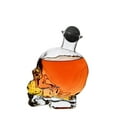 Way to Celebrate Glass Skull Decanter with Wood Ball Bottle Stopper