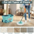 thumbnail image 6 of Spin Mop and Bucket System Mop and Bucket with Wringer Set Mops for Floor Cleaning Household plies Tools with 6 Replacement Refills 61 Extended Handle for Household Hardwood Floor Green, 6 of 8