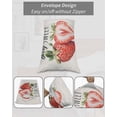 thumbnail image 7 of Strawberry Pillow Covers Standard Size 2 Pack, Red Summer Fruits Green Botanical Soft Bed Throw Pillowcases Breathable Cooling Long Lumbar Body Pillow Sham Cover for Bed Sofa 20''x26'', 7 of 7