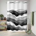 thumbnail image 6 of No Hook Shower Curtain, Grey Ombre Shower Curtains for Bathroom with See Through Top Window, Modern Geometric Moire Abstract Art Waterproof & Washable Bath Curtain Stall 48"x72", 6 of 9