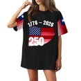 thumbnail image 5 of Iaqnaocc Shirts For Women 250 Anniversary Usa Shirt American Flag Retro 250 Anniversary Usa Shirts Crew Neck Anniversary 2026 Summer Patriotic 4th of July T-Shirt Black S, 5 of 5