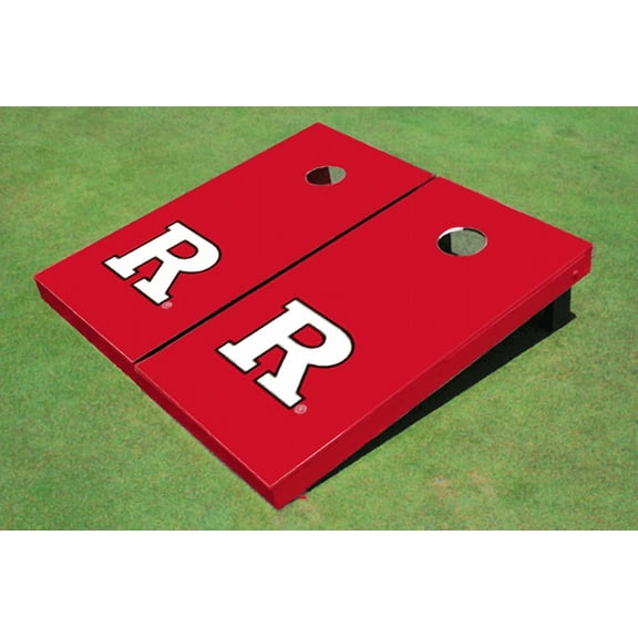 Rutgers University Red Matching Solid Cornhole Boards