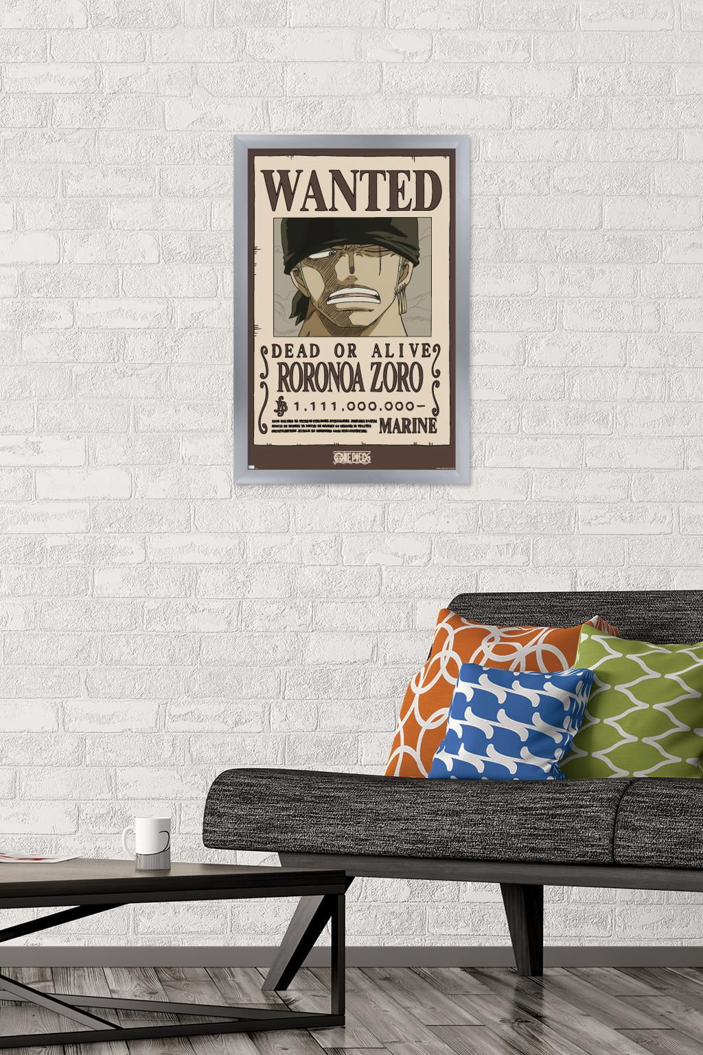 One Piece - Roronoa Zoro Three Wanted Poster Wall Poster with