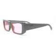thumbnail image 3 of Womens Mod Square Rectangle Subtle Cat Eye Plastic Retro Sunglasses Grey - Pink, 3 of 4
