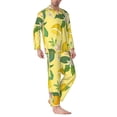 thumbnail image 2 of Fotbe Lemon Pijama de Hombre con Estampado de Manga Larga, Conjunto de 2 Piezas, Ropa de Dormir Suave y Cómoda con Bolsillos-Small, 2 of 7