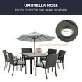 thumbnail image 3 of HAPPATIO 7-Piece Wicker Rattan Outdoor Dining Set with Washable Green Cushions, 3 of 9