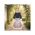 thumbnail image 5 of Sunny Fashion Girls Dress 2 Piece Set Rose Black Striped Knit Cropped Cardigan Retro Soft Family Daily 4-5 Years, 5 of 8