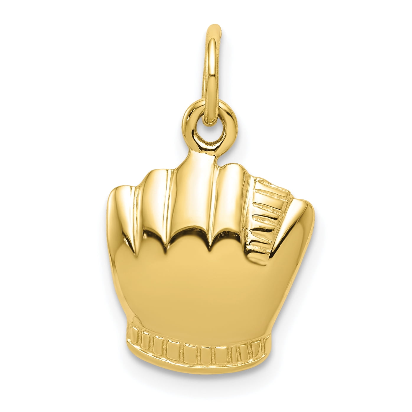 10k Yellow Gold Baseball Pendant Charm 