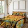 thumbnail image 3 of Ambesonne Country Fitted & Top Sheet Set with Shams, Nature Park Autumn Fall, Yellow Brown, 3 of 8