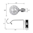 thumbnail image 4 of 2 Pack Glass Mosaic Ball Finials Curtain Rod，3/4” Adjustable Curtain Rod，28-48 Inch，Chrome, 4 of 7