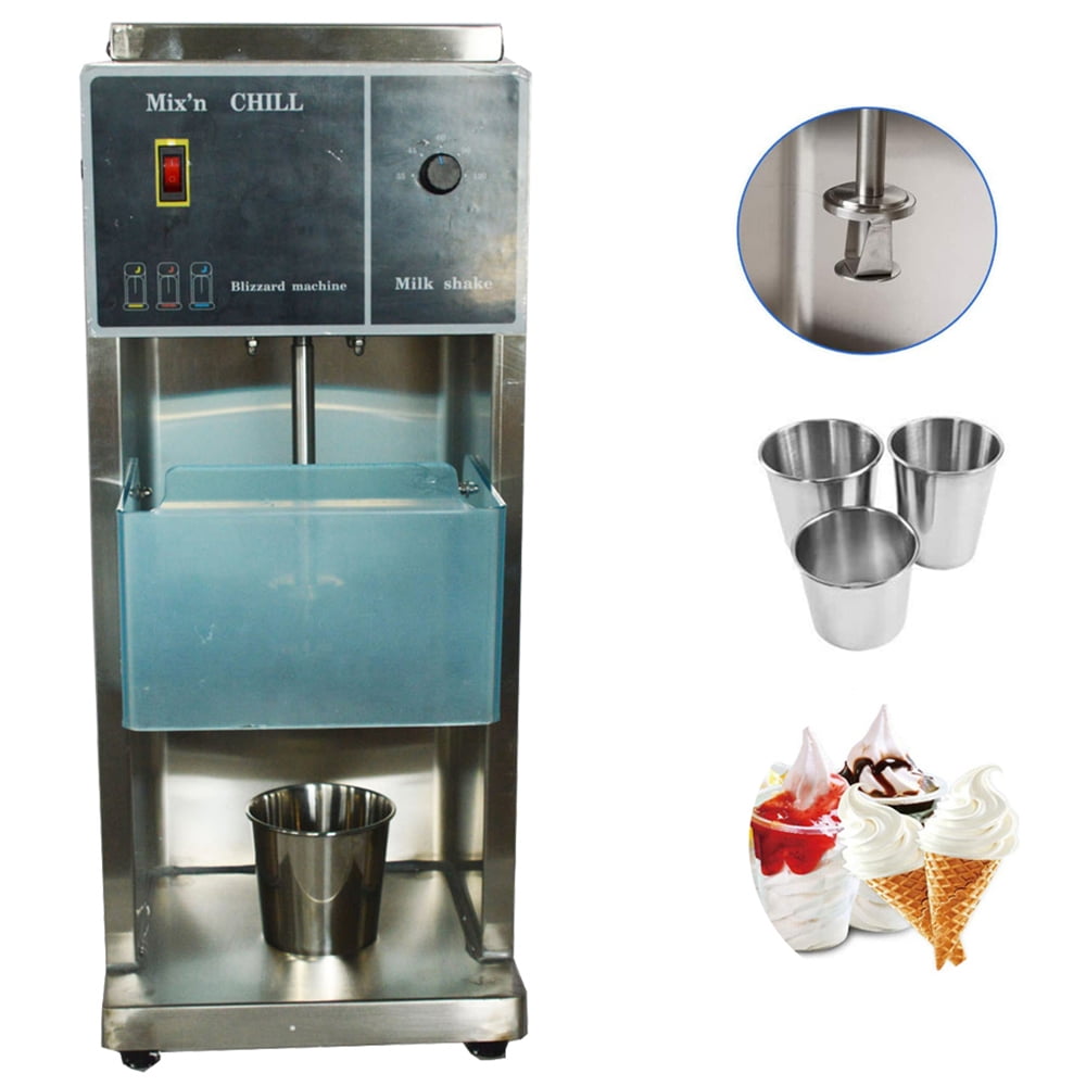 INTBUYING Commercial Electric Auto Ice Cream Machine Blizzard Maker Shaker Blender Mixer Stainless Steel 3400r/min 