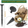 thumbnail image 2 of Paquete de 100 estacas de plástico para césped y jardín, anclajes de paisaje de 6 pulgadas, clavos inoxidables para bordes de césped, tela de malas hierbas, lona, 2 of 5