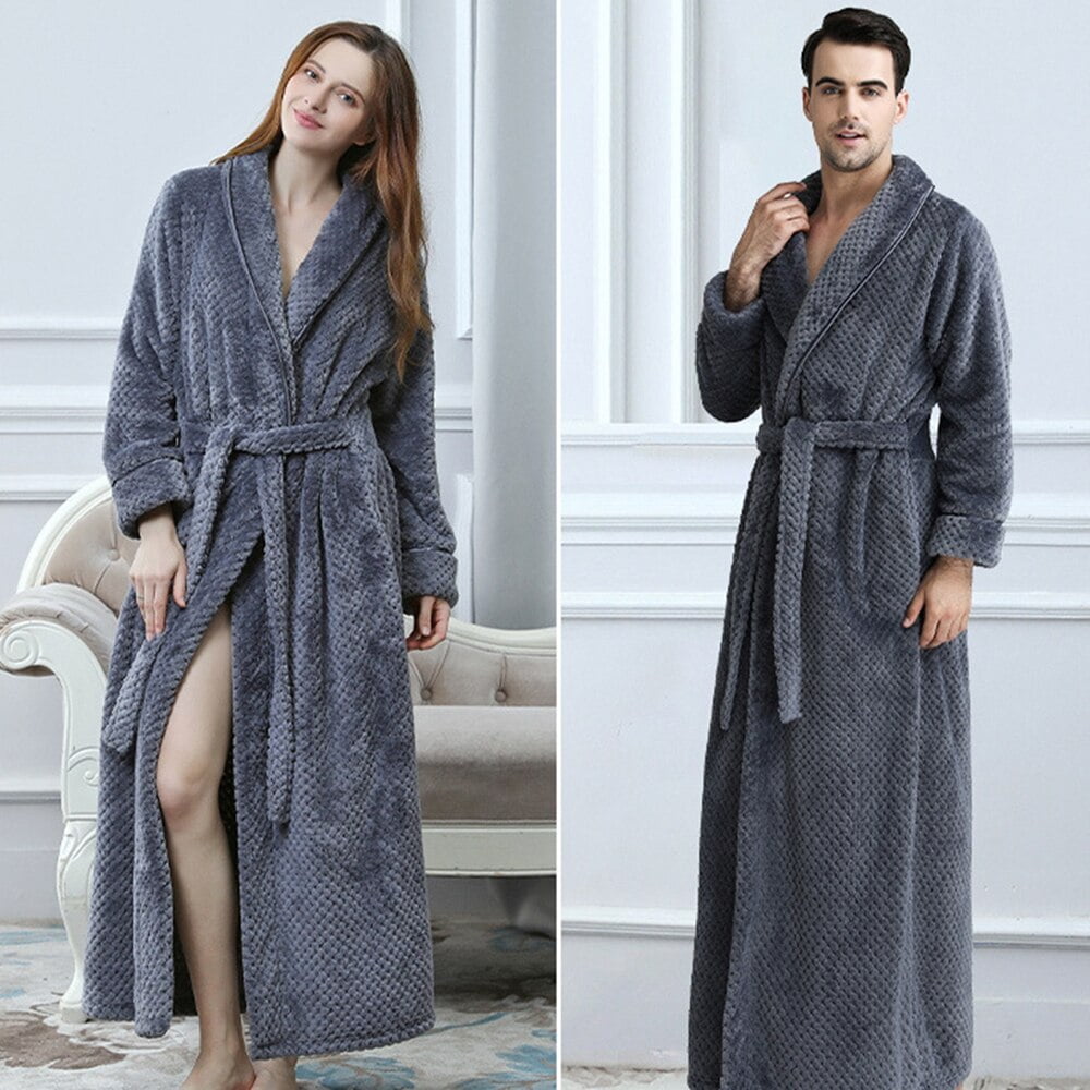 Buy Akakios Mens Warm Fleece Robe with Hood Soft Plush Robes Full Length  Long Luxurious Bathrobe with Pockets, Bath Robe for Men, Navy Blue, Large  Online at Low Prices in India -