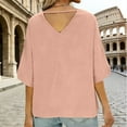 thumbnail image 4 of RXMEKW Linen Batwing Sleeve Loose Top for Women Round Neck Backless Style Solid Color, 4 of 8