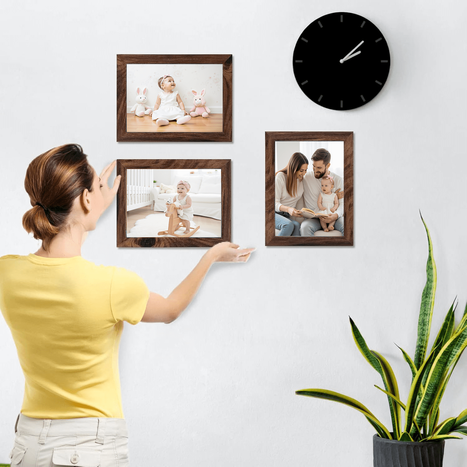 5x7 Picture Frame Set of 12, 5 by 7 Photo Frames Bulk for Wall or Tabletop Display, Brown