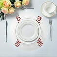 thumbnail image 5 of GZHJMY Round Placemats Washable Dining Table Sport Baseball Print Pattern Place Mats Polyester Kitchen Table Mats, Set of 4 Table Mat, 5 of 7