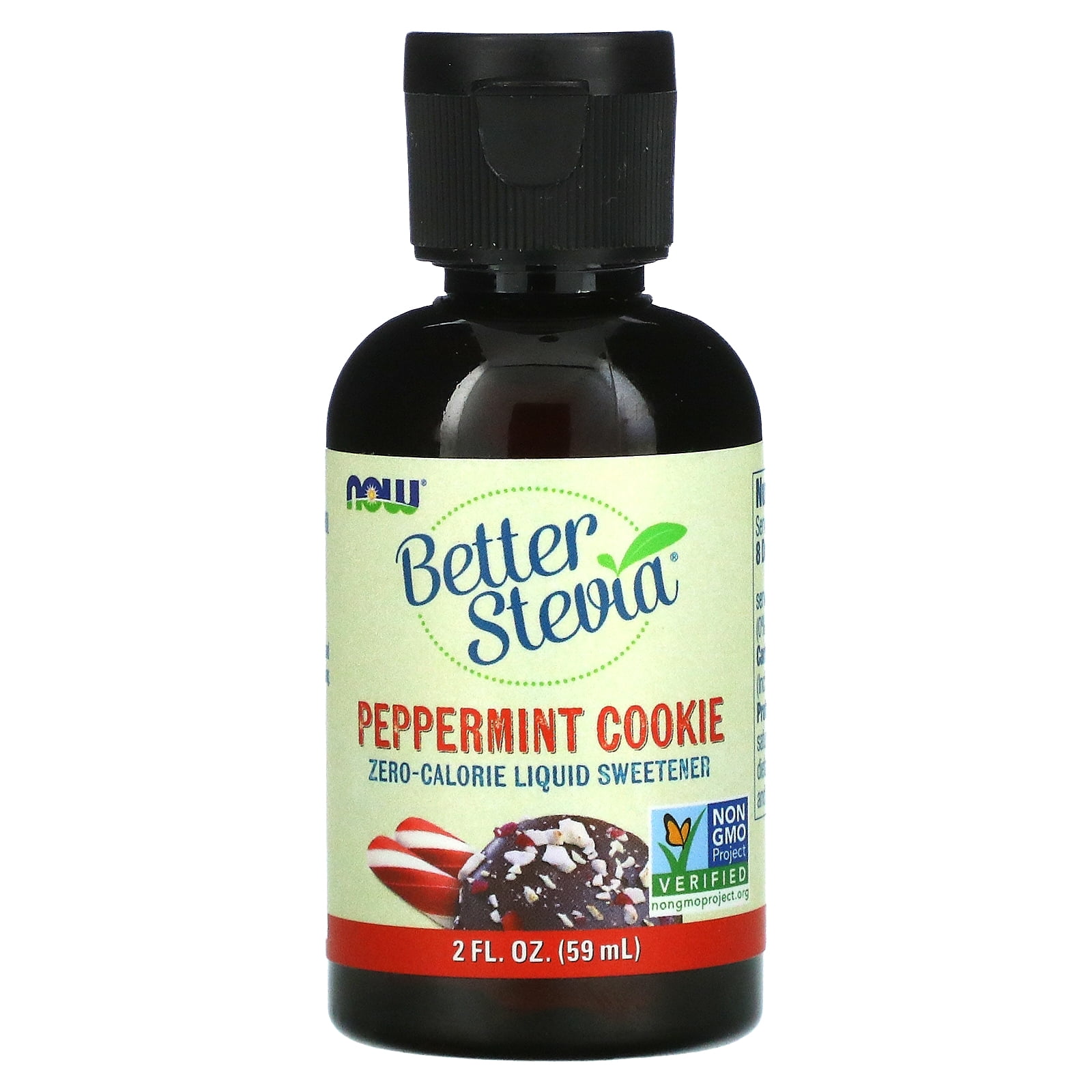Now Foods Better Stevia, Zero-Calorie Liquid Sweetener, Peppermint Cookie, 2 fl oz (59 ml)