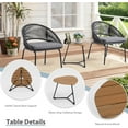 thumbnail image 5 of Betcozy 3-Pieces Garden Rocking Bistro Set, Rattan Conversation Furniture Set with PE Resin Hand-woven Wicker, Cushions, Tempared Glass Coffee Table, 5 of 7
