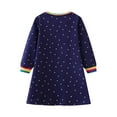 thumbnail image 6 of HILEELANG Toddler Girls Long Sleeved Dresses Halloween Winter Cotton Casual Cute Navy Rabbit Cartoon Pattern Dress 2T, 6 of 6