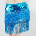 thumbnail image 5 of AGWOLF Sequin Skirt for Women Glitter Mermaid Mini Skirts Sparkly Belly Dance Hip Scarf Music Party Rave Wrap Skirt, 5 of 5