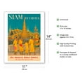 thumbnail image 2 of Siam (Thailand) by Clipper - Pan American World Airways - Vintage Airline Travel Poster by Charles Baskerville c.1950s - Fine Art Matte Paper Print (Unframed) 11x14in, 2 of 4