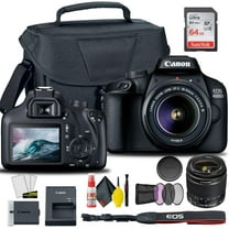 Canon EOS 4000D / Rebel T100 DSLR Camera with 18-55mm Lens, 64GB SD Card, Bag, & Filter - 1 Unit (International Version)