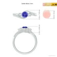 thumbnail image 4 of Angara Natural 0.5 Ct. Tanzanite with Diamond Fashion Ring in 14K White Gold for Women (Ring Size: 3), 4 of 9