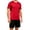 Red, variant on Miqool Big and Tall Men's Activewear Short Sleeve Crewneck Tee and Shorts Set Summer Outfit Casual Athletic Sports Tracksuit