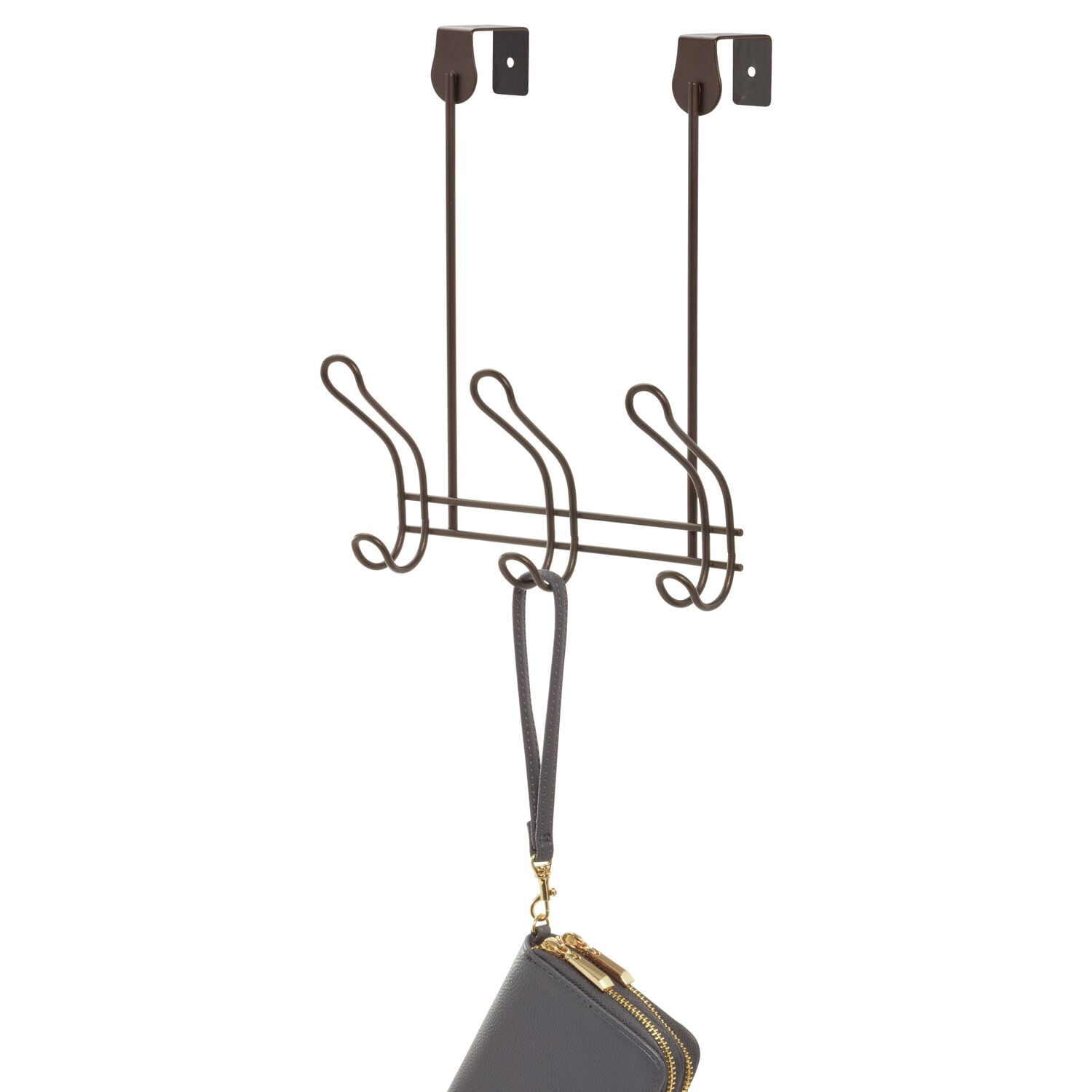 Mainstays Bronze Finish Over-the-Door 3 Hook Rack
