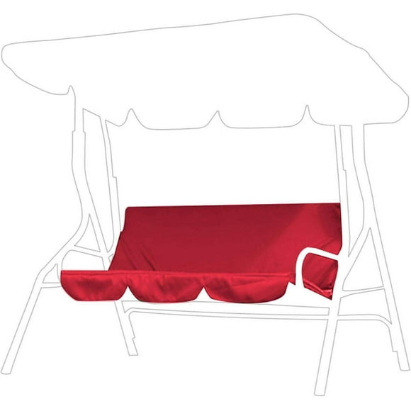 Outdoor Swing 3 Seater Chair Cushion Waterproof Replacement Swing Seat Cover Patio Swing Chair Protective Cover Outdoor for Patio Garden Yard(Red)