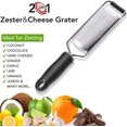 thumbnail image 2 of Grater - Professional Kitchen Lemon Zester for Lemon, Ginger, Garlic, Nutmeg, Chocolate, Vegetables - Razor Sharp Stainless Steel Blade with Protective Cover (Black), 2 of 5