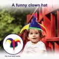thumbnail image 4 of Vestuario multicolor divertido del payaso del bufón del carnaval del sombrero, 4 of 5