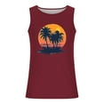 thumbnail image 4 of Taqqpue Mens Plus Size Tank Tops Casual Crew Neck Workout Gym Sleeveless Shirts Summer Beach Quick Dry Palm Tree Vintage Style T-Shirt, 4 of 5