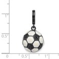 thumbnail image 2 of Beautiful Sterling Silver Rhodium-plated & CZ 3D Soccer Ball Pendant, 2 of 2