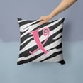 thumbnail image 2 of Letter X Initial  Zebra Stripe and Pink Fabric Decorative Pillow, 2 of 4