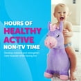 Waddle Inflatable Plush Covered Unicorn Bouncer Ride on Animal for Kids